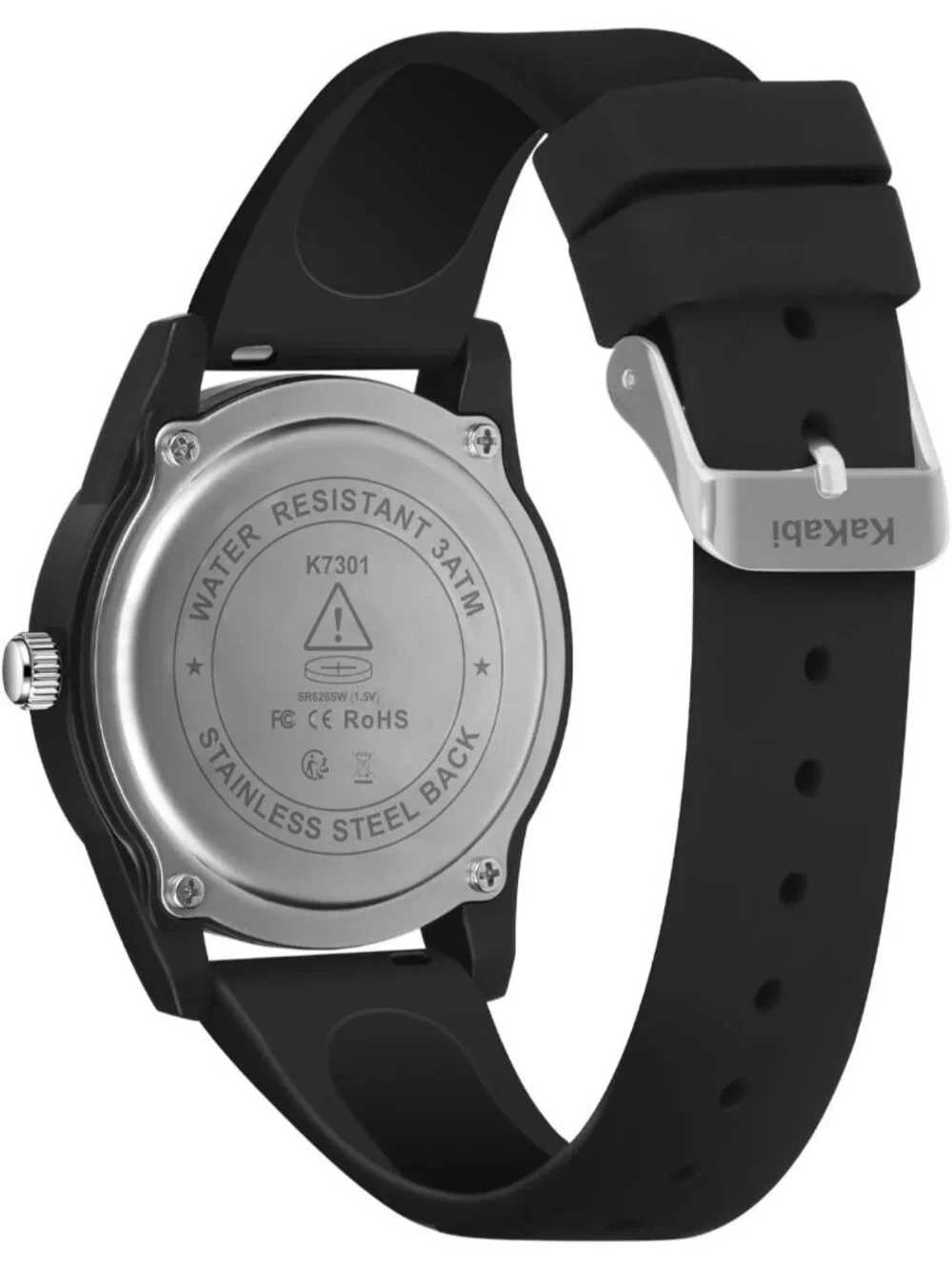 Men's Black Comfortable Silicone Strap Unisex Military Sport Analog Casual Watch